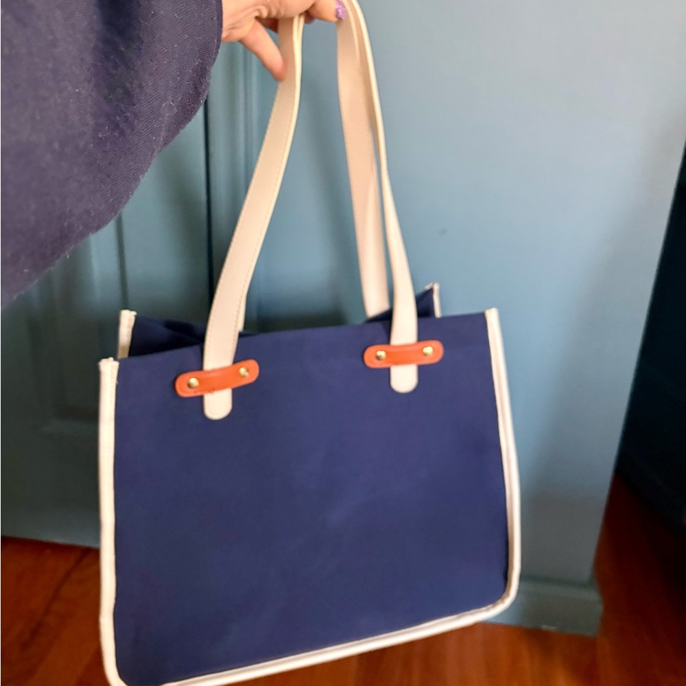 Spartina 449 Anchor Blue and Cream Tote - Picture 5 of 12
